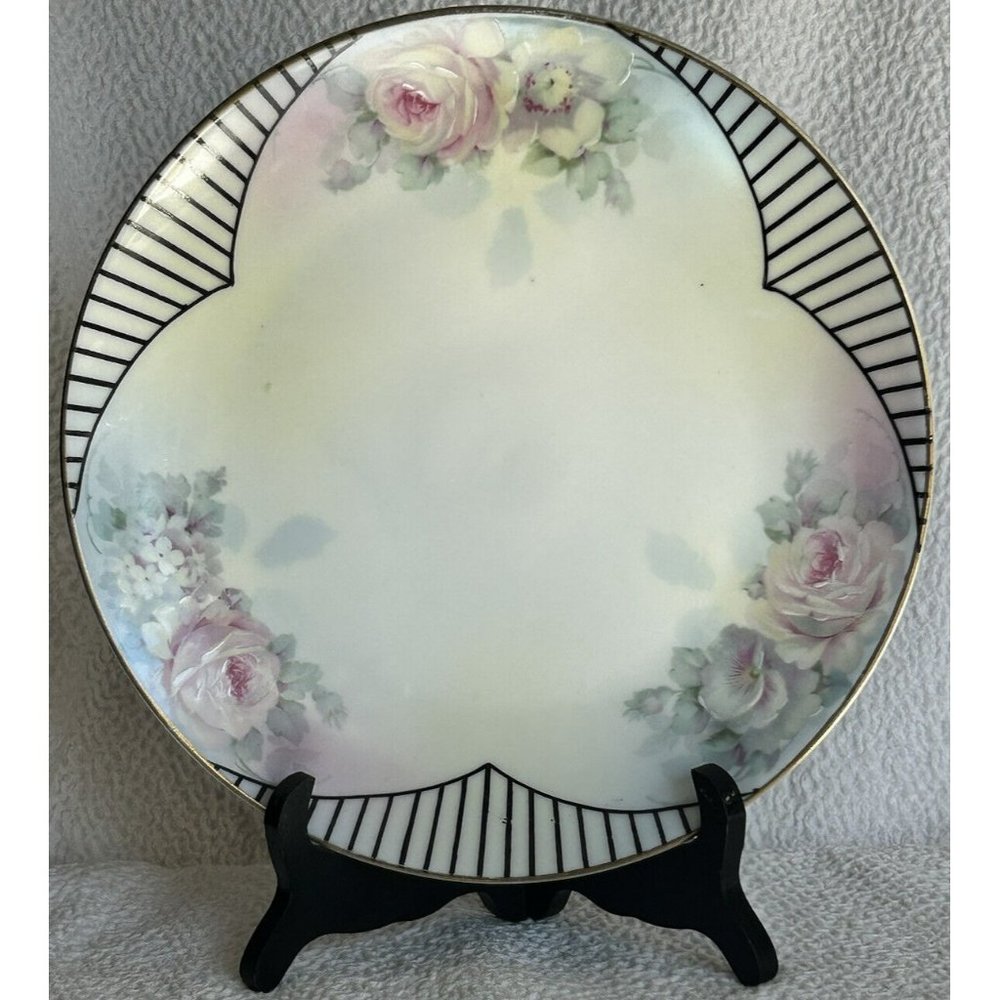 Vintage Snack Plate Prussia Royal Rudolstadt Beyer & Boch 1932 Mark Handpainted